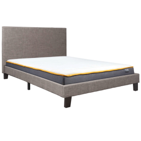 Berlin Upholstered Grey Fabric Bed Frame - Standard Double 4ft6