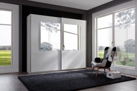 Berten 225cm 2 Door Mirrored Sliding Wardrobe - White
