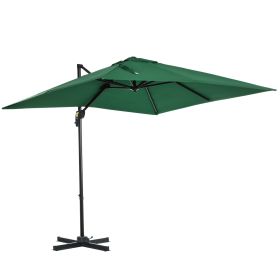 Square Umbrella Parasol W/360° Rotation, 245Lx245Wx248H cm-Green