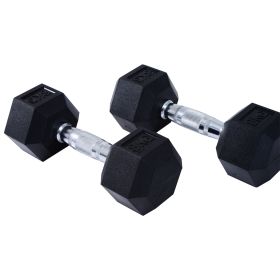 Rubber Dumbbell Sports Hex Weights Sets Home Gym Fitness Hexagonal Dumbbells Kit Weight Lifting Exercise (2 x 5kg)