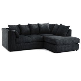 Desmond Jumbo Cord Corner Sofa - Black and Other Colours