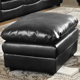 Luxury Living Wrexham Full Bonded Leather Footstool Suite - Black