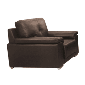 Richmond Luxe Comfort Classic Bonded Leather and PU 1-Seater Sofa in Brown