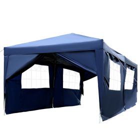 3 x 6m Garden Heavy Duty Water Resistant Pop Up Gazebo Marquee Party Tent Wedding Canopy Awning-Blue