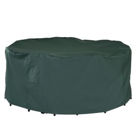 PVC Coated Large Round 600D Waterproof Outdoor Furniture Cover - Green