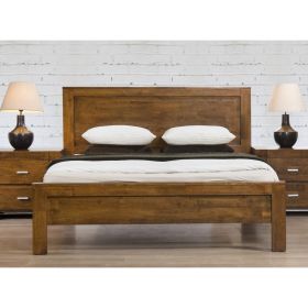 Dunstable Double Bed Solid Rubberwood Rustic Oak