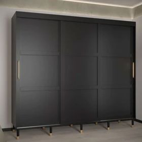 Astral Essence 3 Door Sliding Wardrobe in Black - 250cm