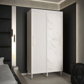 Infinite Array 2 Door Sliding Wardrobe in White - 120cm