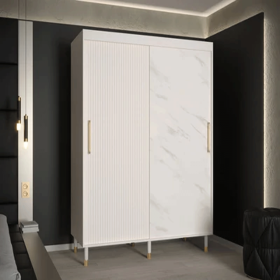 Infinite Array 2 Door Sliding Wardrobe in White - 150cm