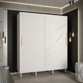 Infinite Array 2 Door Sliding Wardrobe in White - 200cm