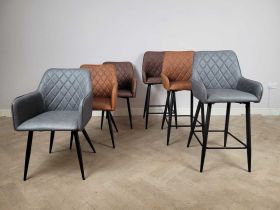 Falcon PU Leather Kitchen Breakfast Bar Stools & Dining Chairs - 3 Colours