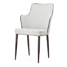 Torridge White PU Chairs with Black Edge - Set of 2