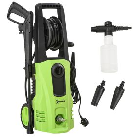 1800W High Pressure Washer, 150 Bar Pressure, 510 L/h Flow, High-Performance Portable Power Washer Jet Wash Cleaner for Garden, Car, Green