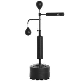 3-in-1 Boxing Punching Bag Stand with 2 Speedballs, 360° Relax Bar, & PU-Wrapped Bag & Adjustable Height