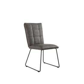 Panel Back Chair with Angled Legs - Grey
