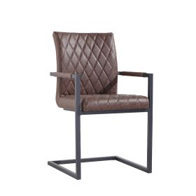 Diamond Stitch Carver Dining Chair - Brown