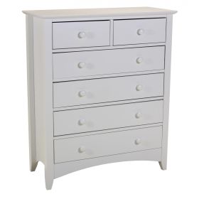 Buxton Wooden Chest of Drawers 4+2 Unit in White