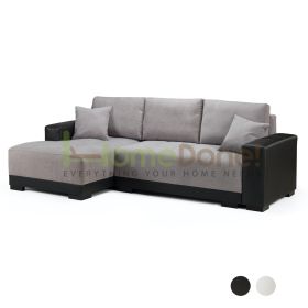 Cimian Fabric Corner Sofabed with Storage - Black/Grey