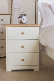 Colorado White Oak 3-Drawer Bedside Cabinet