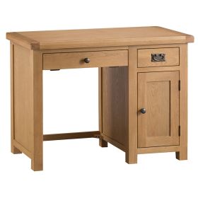 Classic Single Computer Desk - Medium Oak Finish