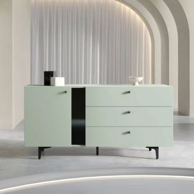 Venetto Sideboard with 1 Doors and 3 Drawers - Sage Green