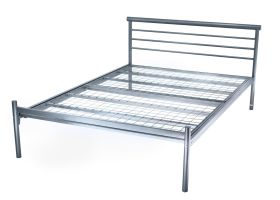 Contract Mesh Silver Metal Bed Frame - 4ft Small Double