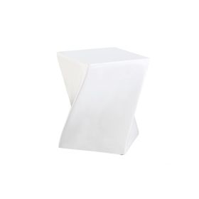 Battersea High Gloss Square Lamp Side Table - White