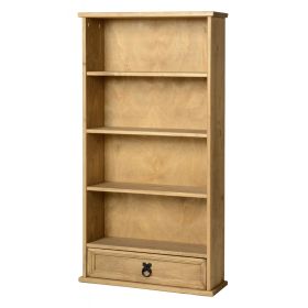 Waltham Solid Waxed Light Pine DVD Unit with 1 Drawer and 4 Shelves - Natural