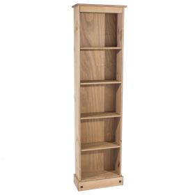 Corona Tall Narrow Open Bookcase - Pine