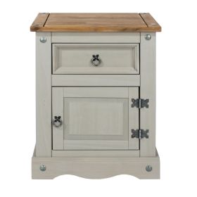 Corona 1-Door 1-Drawer Bedside Cabinet - Grey