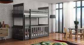Kristofer Wooden Bunk Bed with Cot Bed - Graphite