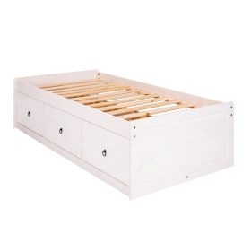Corona Rustic Pine 3-Drawer Cabin Bed - White