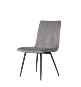 Filton Retro Dining Chair - Dark Grey Velvet