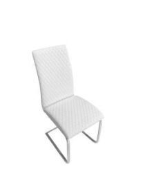 Camberley Diamond Stitch Dining Chair, Chrome Legs - White