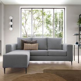 Lincoln Reversible Corner Sofa With Footstool - Cool Grey