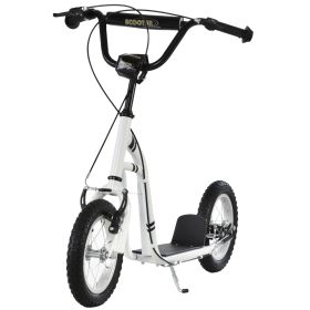 Youth Scooter Front and Rear Caliper Dual Brakes 12-Inch Inflatable Front Wheel Ride On Toy For Age 5+