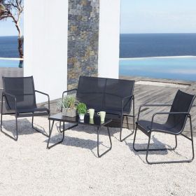 Outdoor Patio Furniture 4 Piece Set Chairs and Table