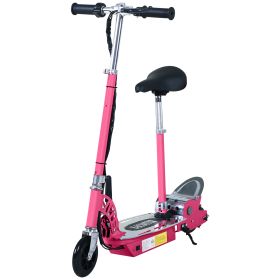 120W Teens Foldable Kids Powered Scooters 24V Rechargeable Battery Adjustable Ride on Outdoor Toy (Pink)