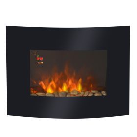 LED Curved Glass Electric Wall Mounted Fire Place, 900/1800W
