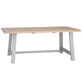 Quantum 180cm Butterfly Refectory Extending Dining Table with Oak Top - Grey