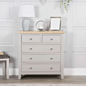 Quantum 2 Over 3 Chest Of Drawers - Grey and Oak