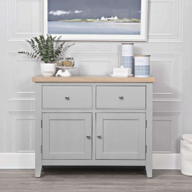 Quantum Standard Sideboard with 2 Dovetailed Drawers - Grey and Oak