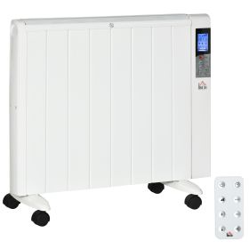 Convector Radiator Heater, Quiet Panel Heater, Freestanding or Wall-mounted Portable Electric Heater with Window Opening Detection White