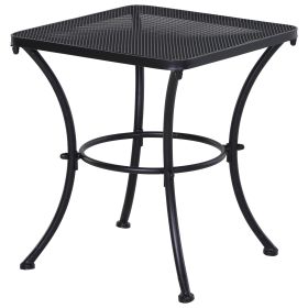 Metal Square Outdoor Garden Bistro Table Black