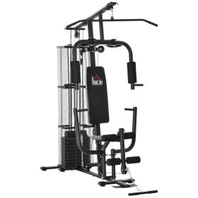 Multifunction Home Gym System Weight Training Exercise Workout Station Fitness Strength Machine for Body Training Black