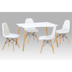 Callander PU Chairs with Solid Beech Legs Set of 4 - White