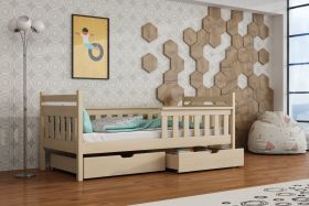 Ellette Wooden Single Storage Bed Frame - Pine