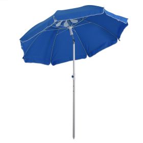 Arc. 1.9m Beach Umbrella with Pointed Design Adjustable Tilt Carry Bag for Outdoor Patio Blue