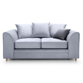 Chic Velvet 2 Seater Sofa - Silver
