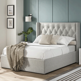Blissful Beneath 5ft Ottoman Fabric Bedframe - Grey